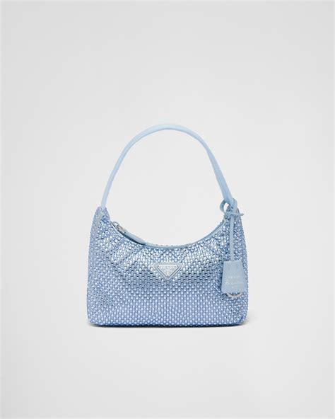 prada anchor blue|Light Blue Satin Handbag With Crystals .